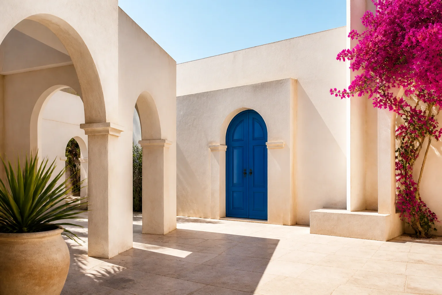 A contemporary Moroccan-inspired courtyard · illustration